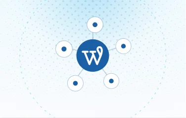WordPress logo connected to plugin integrations